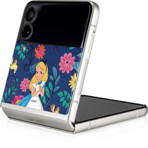 Disney Alice in Wonderland (animated) Floral Print Galaxy Z Flip3 5G Skin